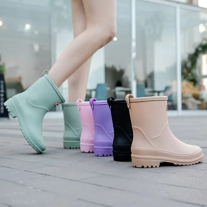 Damen Regenstiefel mit niedrigem Absatz