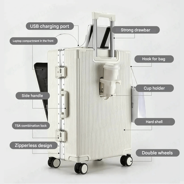 Strapazierfähiger Hartschalenkoffer Manhattan Pro, leicht & wendig für mobiles Reisen.