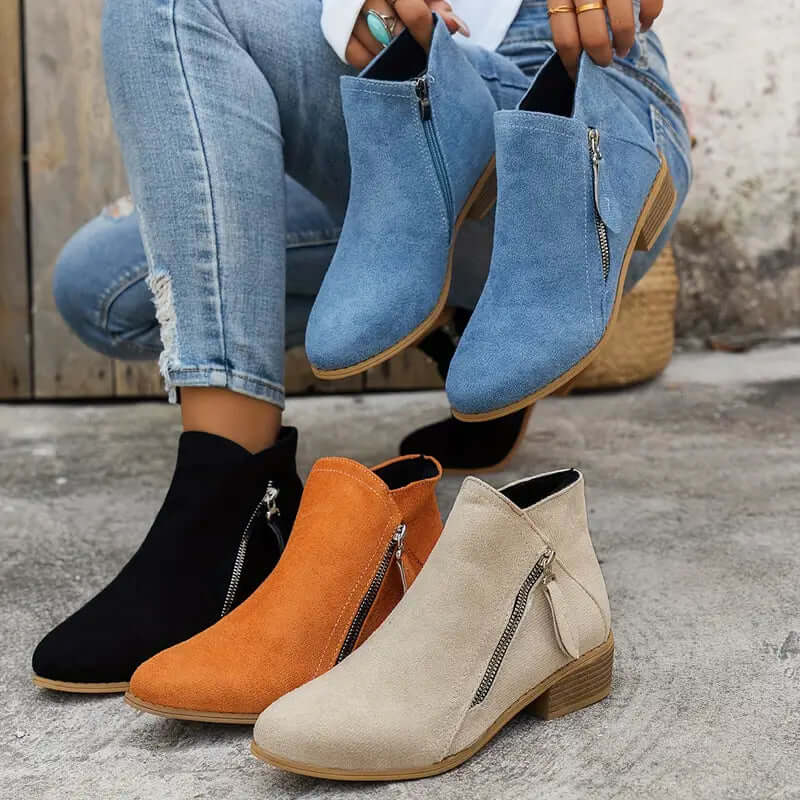 Elegante Damen Stiefel mit Reißverschluss