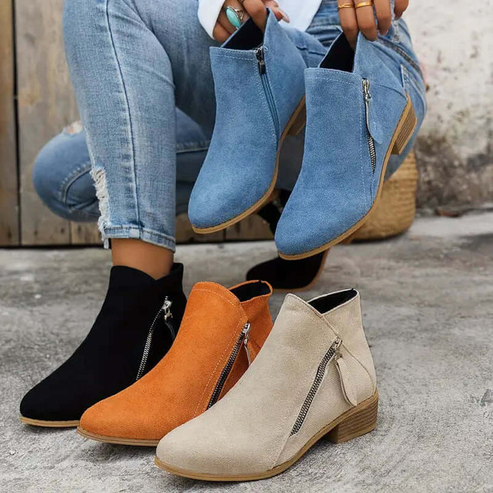 Elegante Damen Stiefel mit Reißverschluss