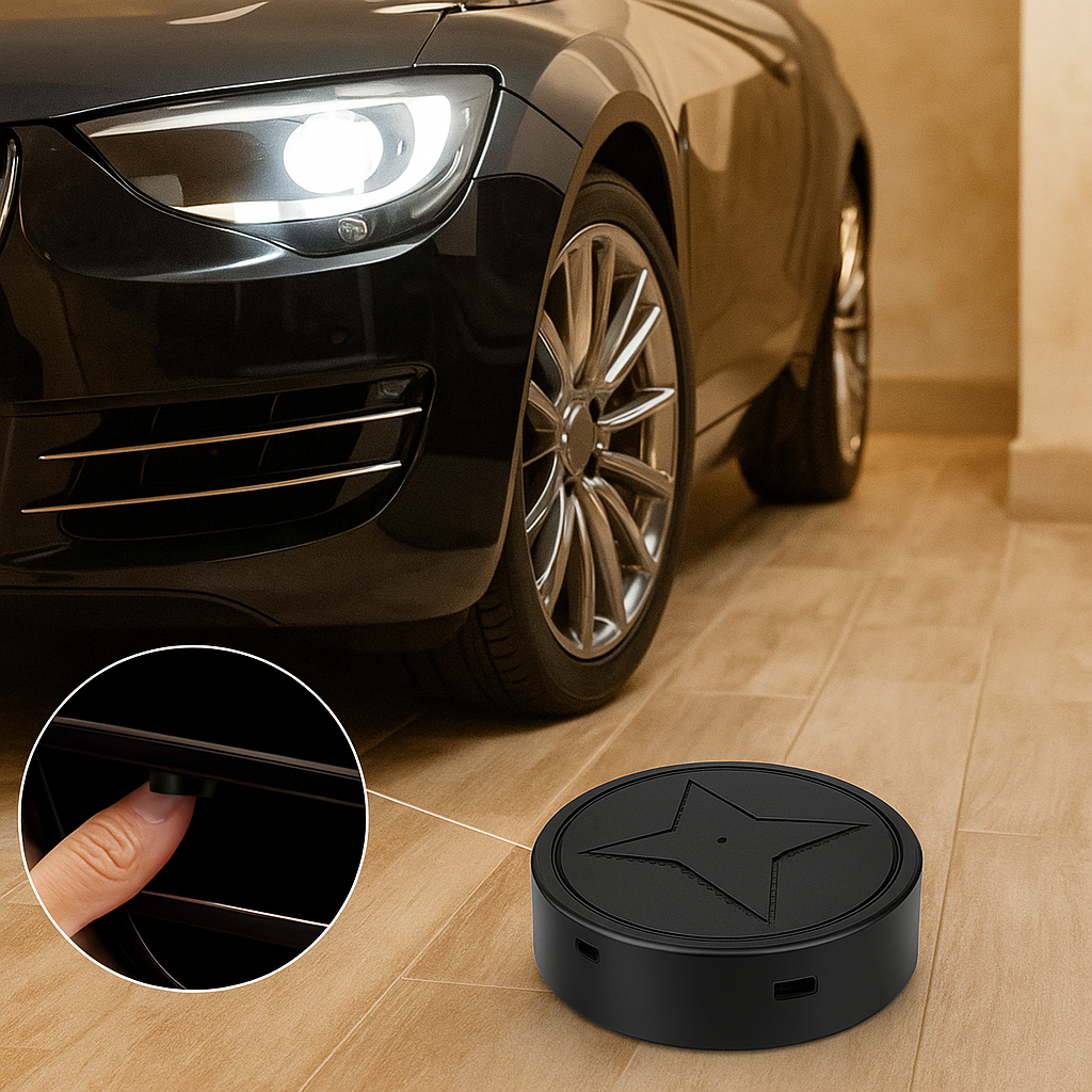 Kompakter, magnetischer GPS Tracker zur zuverlässigen Auto-Ortung und Diebstahlschutz in Echtzeit.