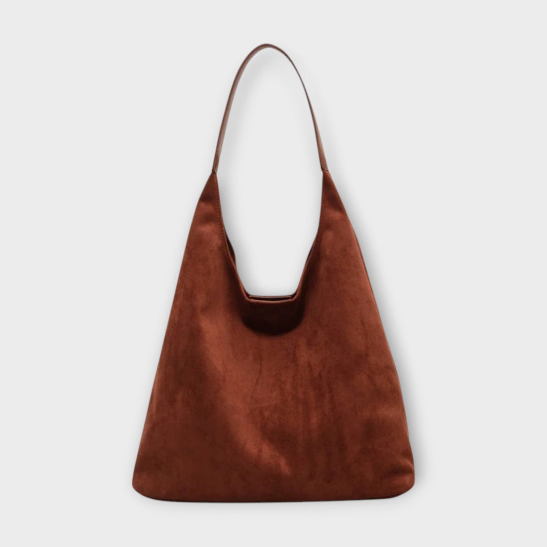 Trendige Damen-Schultertasche in Kaffeebraun, minimalistisch und chic. Die ideale Alltagstasche für Frauen.