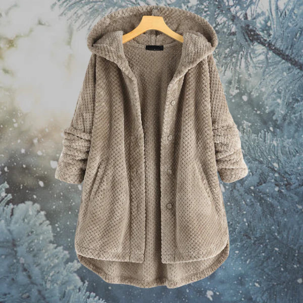 Moderne Damen-Winterjacke mit Kapuze für Kälteschutz. Stilvolle, warme Freizeitjacke für den Winter.