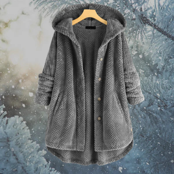 Warme Damen-Winterjacke mit Kapuze. Modische Outdoorjacke für Frauen, ideal für kalte Wintertage.