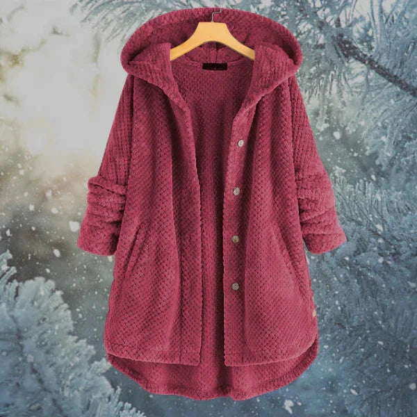 Stilvolle Damen-Kapuzenjacke für den Winter. Diese warme Winterjacke bietet Kälteschutz und modernen Stil.