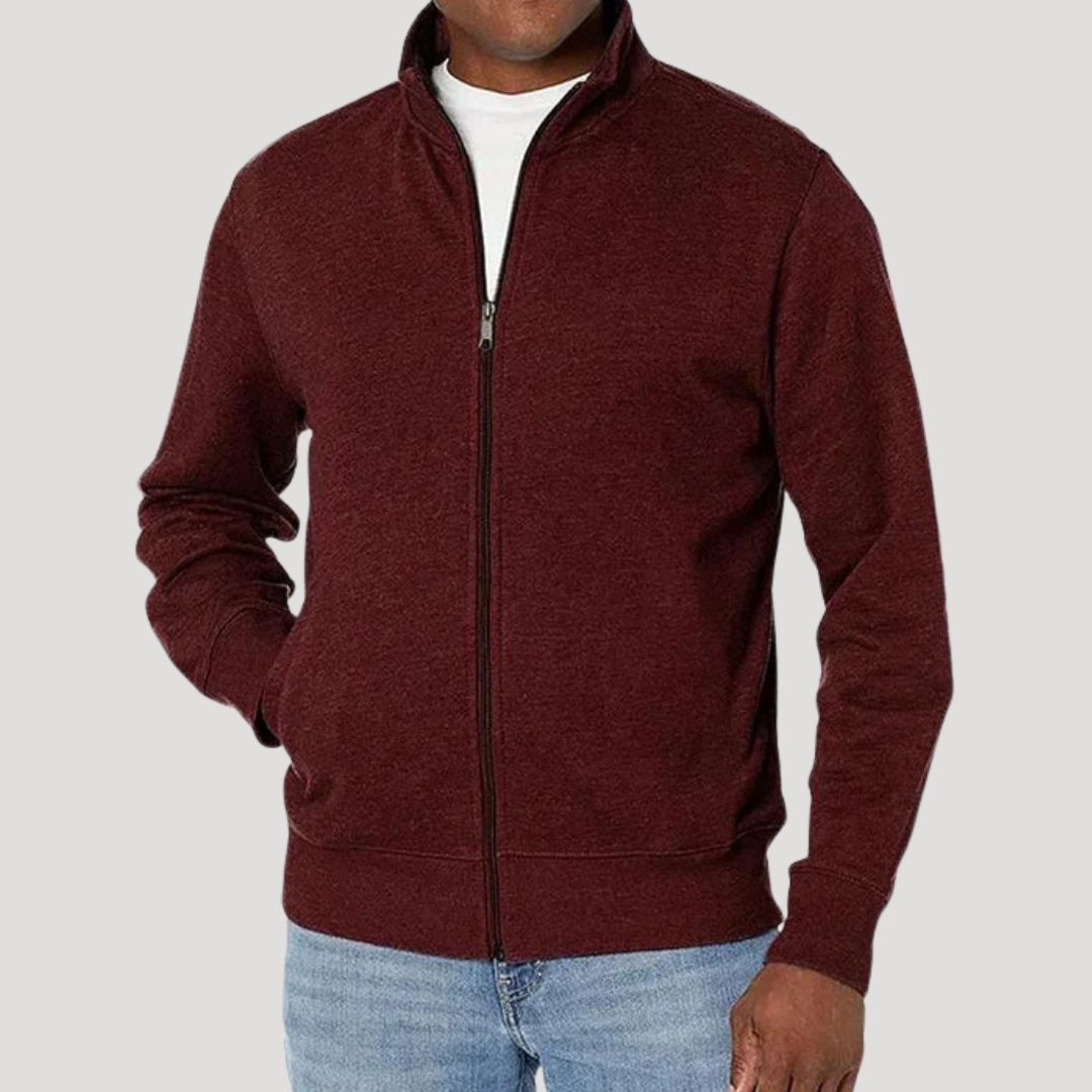 Rückansicht der Herren-Übergangsjacke, minimalistisches Design, bequem für tägliche Aktivitäten im Freien.