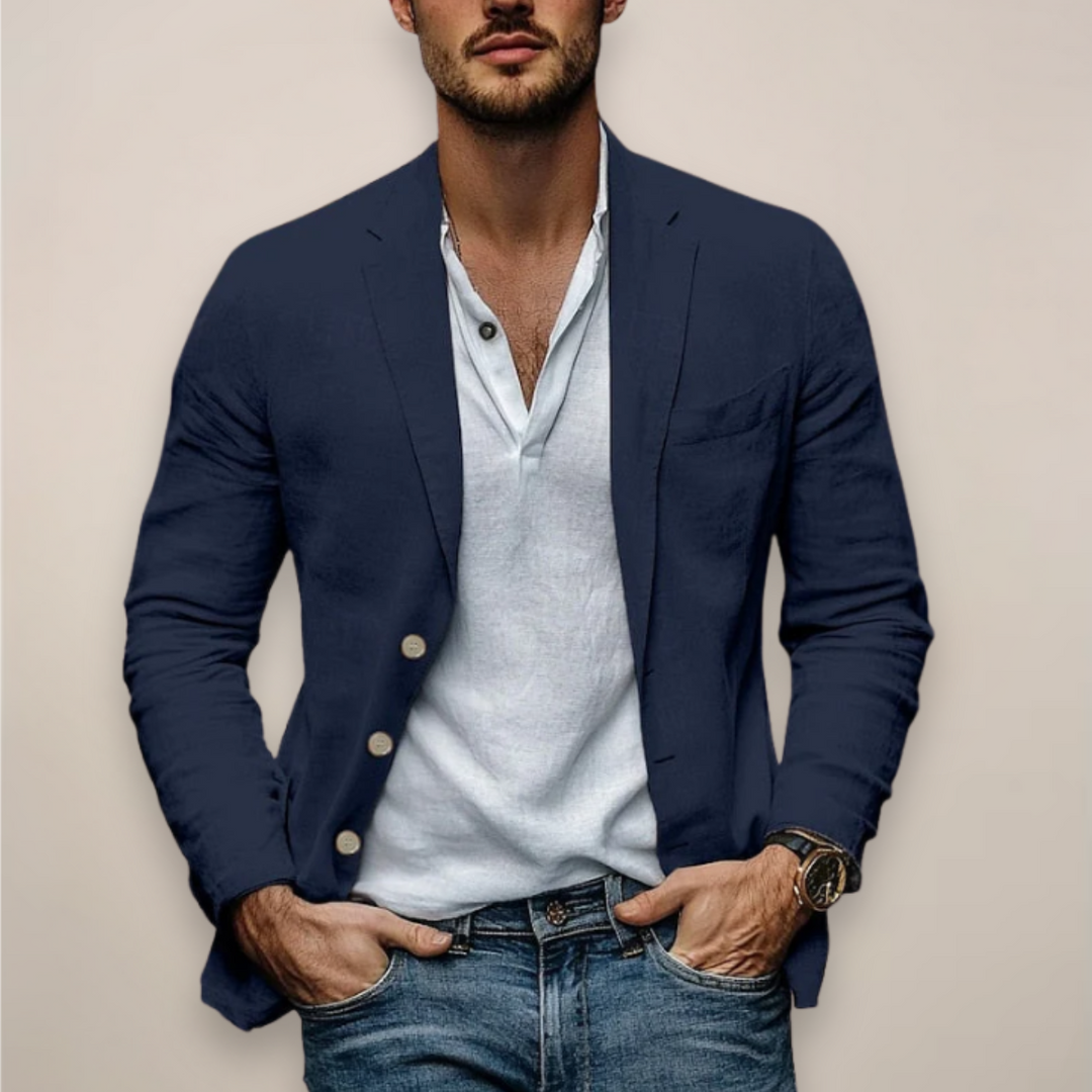 Stilvoller Herren Sommerblazer, modern & vielseitig für Smart-Casual Looks, Freizeit oder Business-Casual Anlässe.