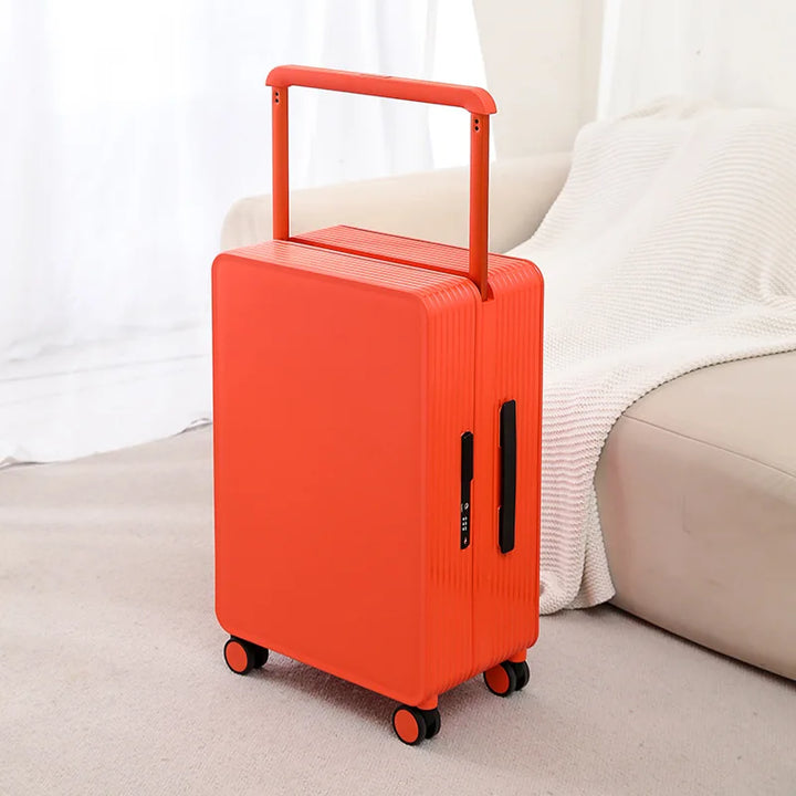 Ergonomischer Trolley-Griff des Hartschalenkoffers ausziehbar für bequemes Ziehen auf jeder Reise.