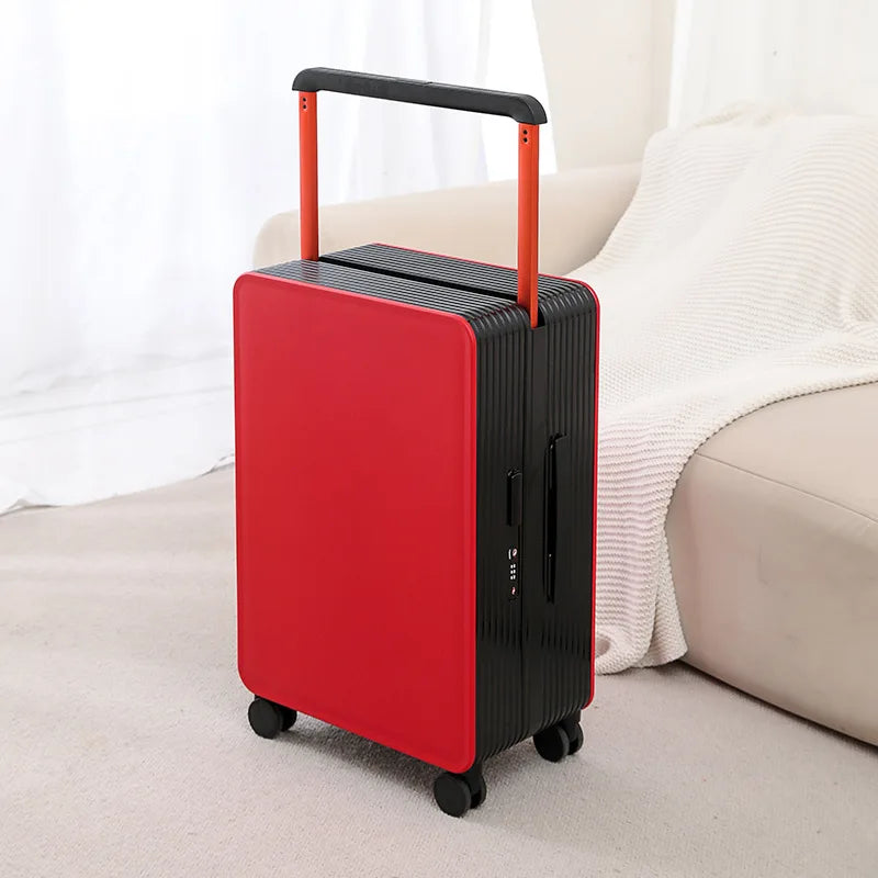 Robuste Oberfläche des Hartschalenkoffers, kratzfest und widerstandsfähig für lange Reisen.