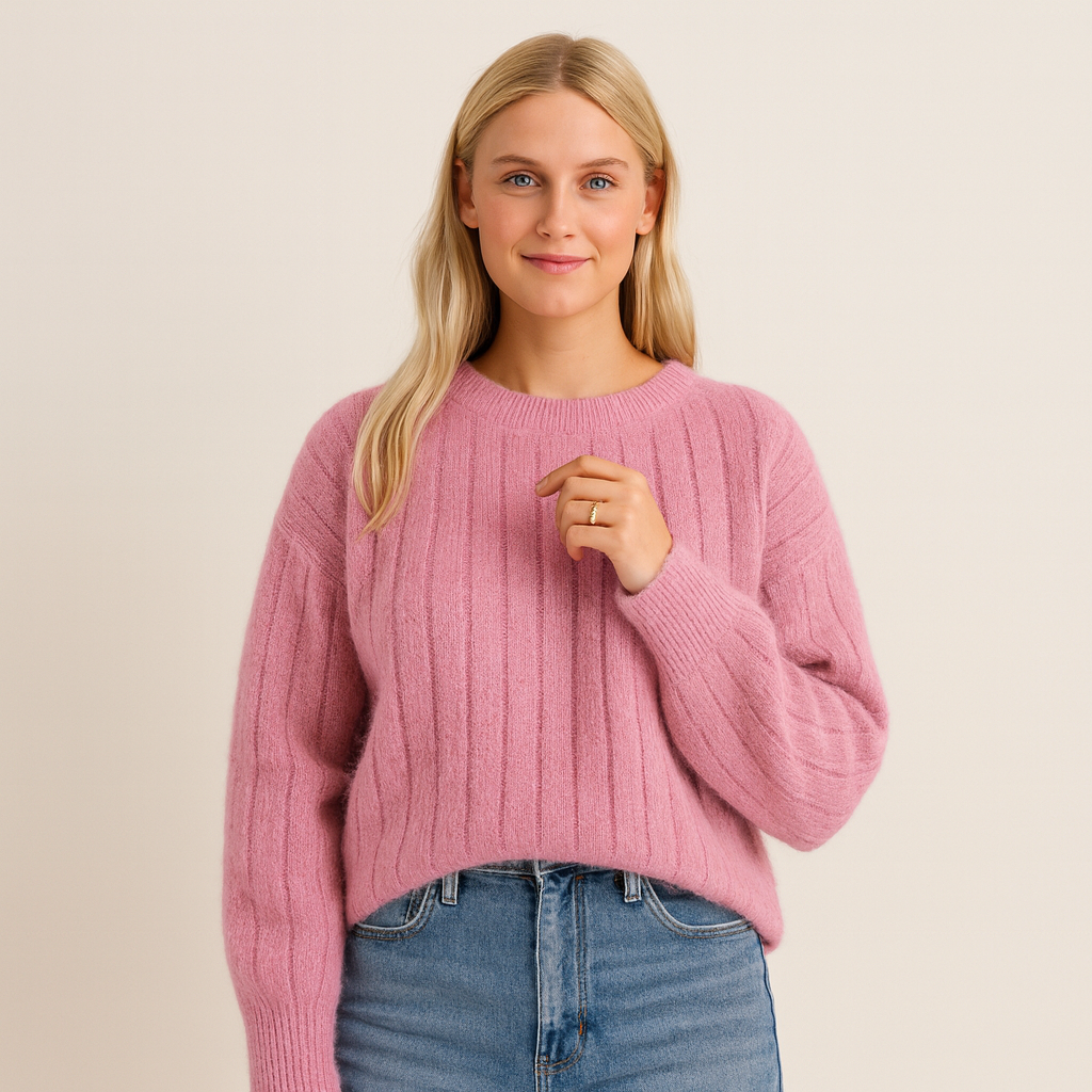 Moderner, warmer Damen Strickpullover für gemütliche Wintertage und einen eleganten Alltags-Look.