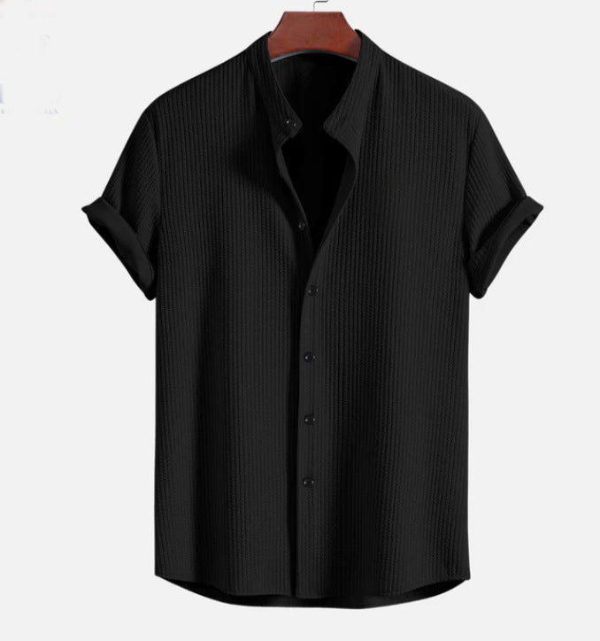 Komfortables Herren Button-up Kurzarmhemd für Sommer, Strand & Urlaub. Leichtes Freizeithemd.