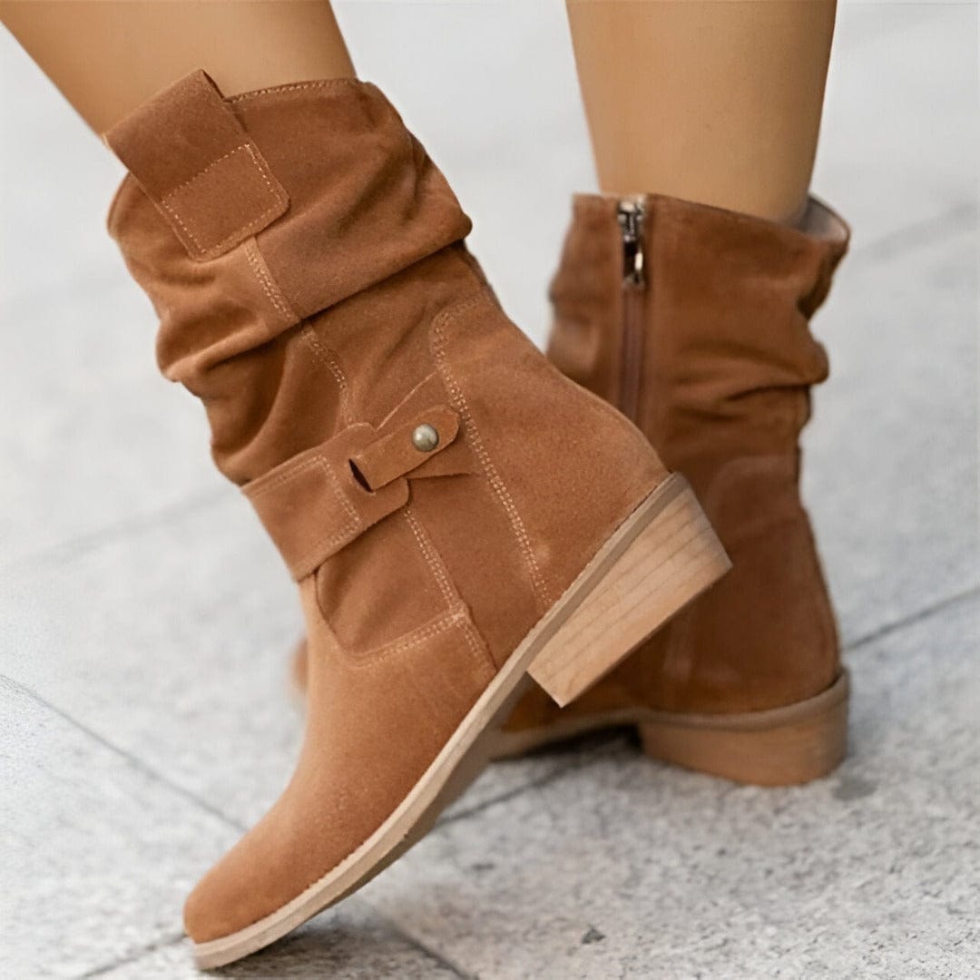 Elegante Damen Stiefel im Slouch-Stil. Vielseitige Freizeitschuhe für Frühling und Herbst, ideal für Modebewusste.