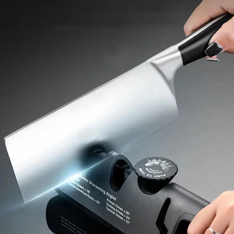 Multifunktionaler 4-in-1 Messerschärfer mit rutschfestem Griff, 4 Schleifstufen, in Rot, Schwarz oder Weiß, perfekt für Küche