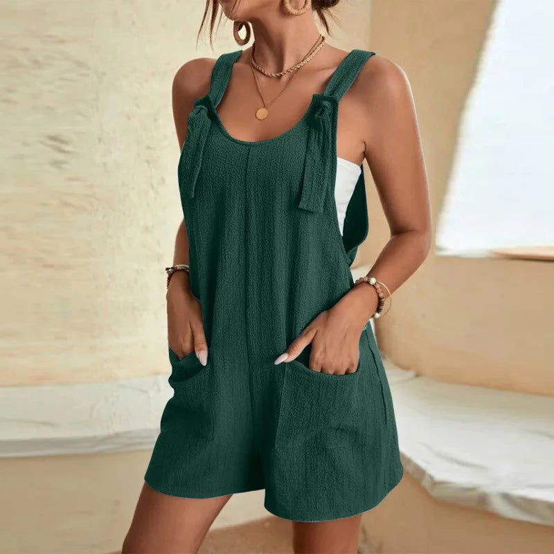 Entspannter Fit: Damen Sommer-Jumpsuit mit Taschen, bequemer Einteiler für ultimative Sommer-Entspannung.