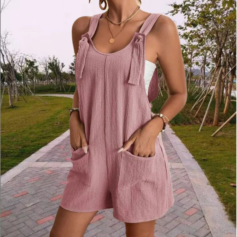 Stylischer Damen Sommer-Jumpsuit, lässiges Outfit mit Taschen für Freizeit & Urlaub.