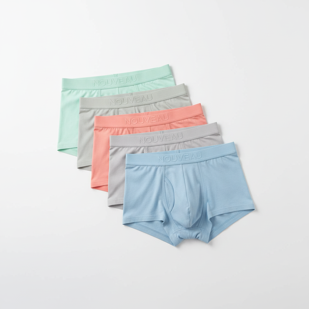 Nahaufnahme weicher Baumwolle der Herren Boxershorts im Viererpack für ultimativen Komfort.