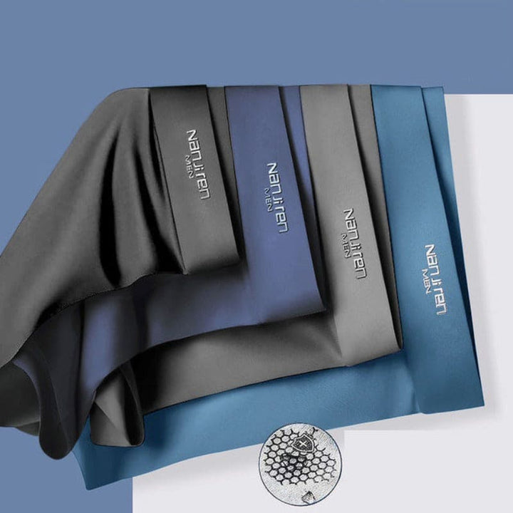 Vier modische Herren Boxershorts in verschiedenen Farben, weich und atmungsaktiv.