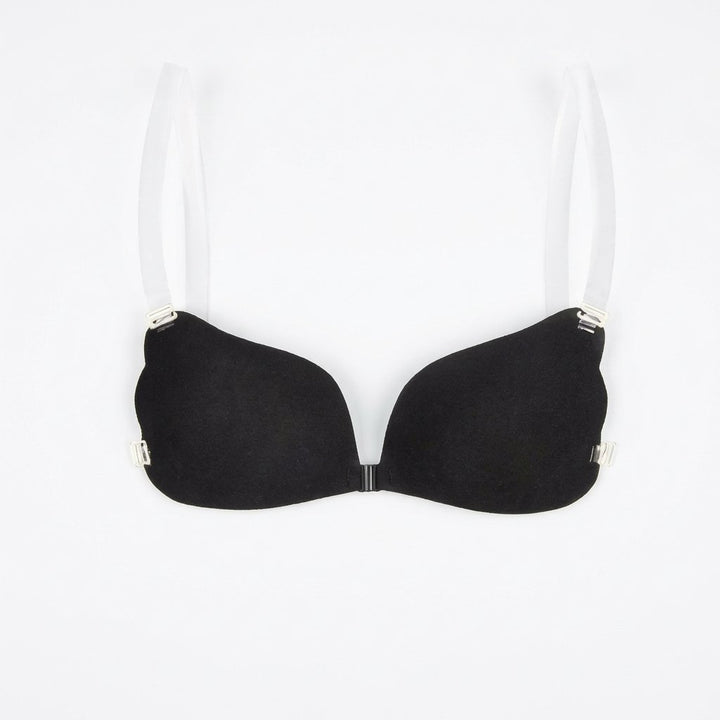 Bequemer transparenter Träger-BH für Damen, mit Frontverschluss, perfekt als rückenfreier Dessous