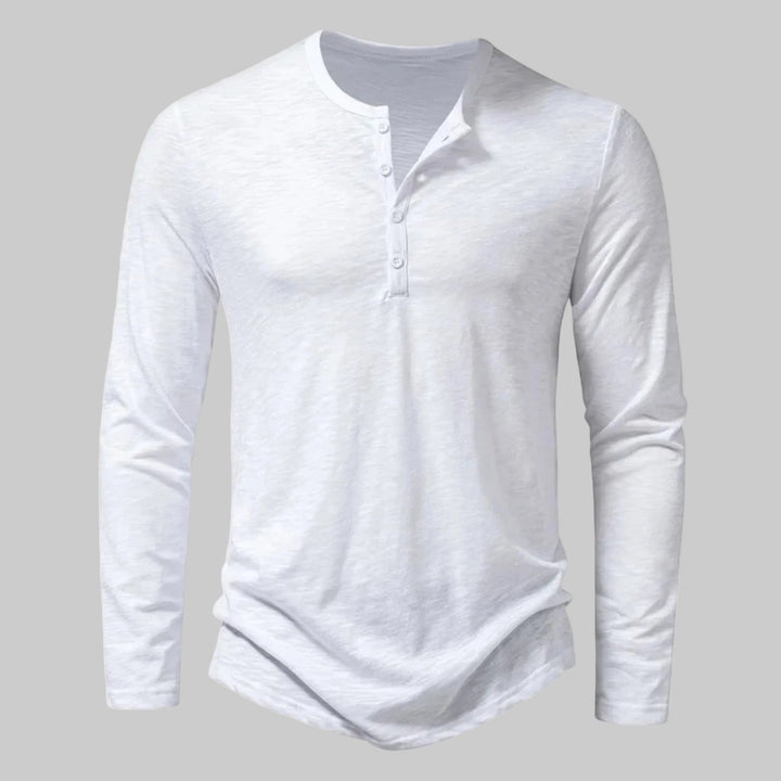 Weißes Slim Fit Longsleeve für Herren, vielseitig kombinierbar.