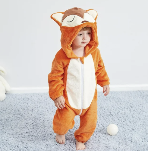 Verkleidung als Tier für Kleinkinder, niedlicher Plüsch-Onesie für Spaß & Komfort.