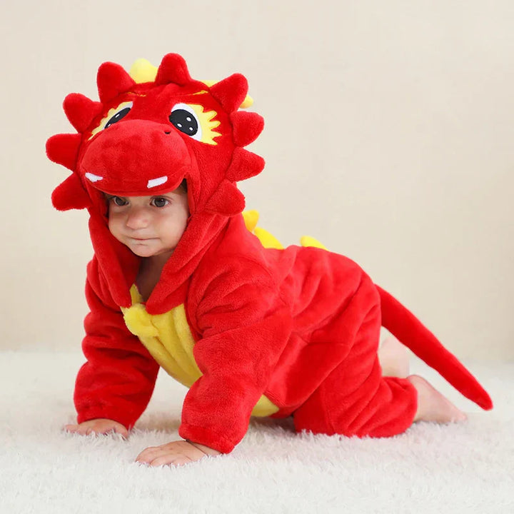 Kuscheliger Plüsch-Onesie für Babys, ein warmes Tierkostüm für Fotos & Zuhause.