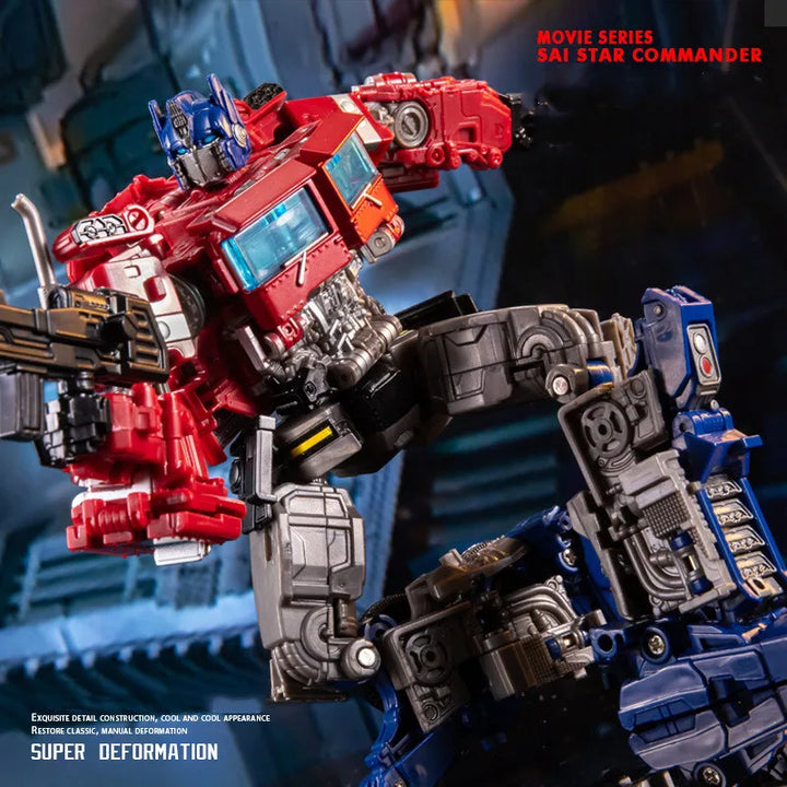 "Optimus Prime transformierbare Roboterfigur, detailliert und 18 cm groß, ideal für Sammler, auf weißem Hintergrund."