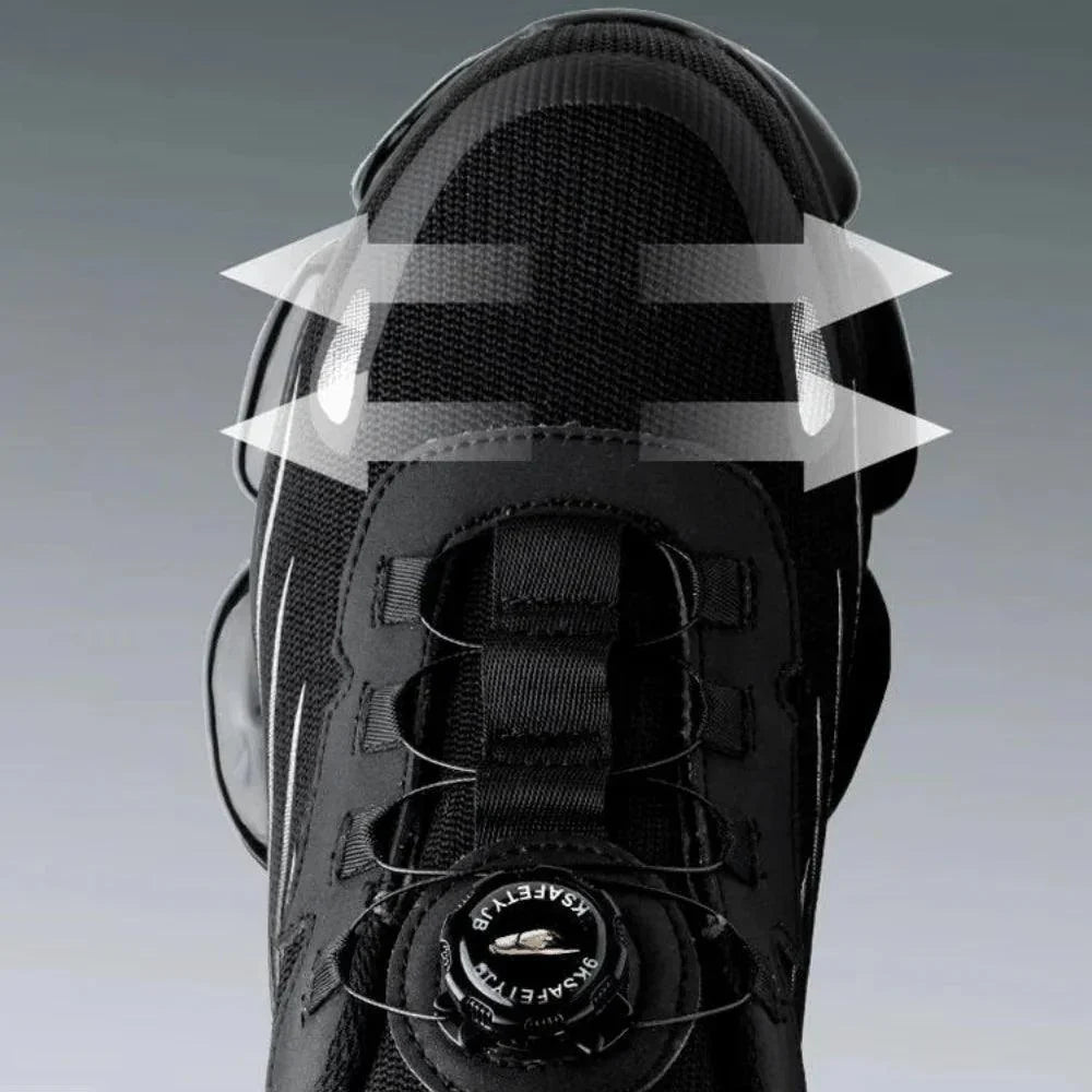 "Orthopädische Arbeitsschuhe mit breiter Zehenbox und anatomischer Unterstützung, ideal für Komfort und Sicherheit im Job."