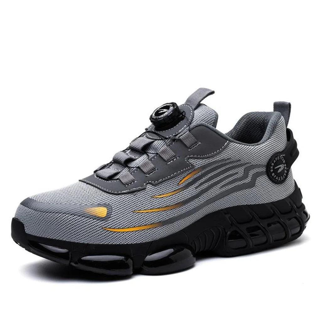 "Orthopädische Arbeitsschuhe mit breiter Zehenbox und anatomischer Unterstützung, ideal für Komfort und Sicherheit im Job."