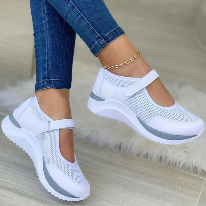 Orthopädische Damen-Sneaker, ergonomisch, in Blau, mit breitem Zehenbereich, ideal gegen Fußbeschwerden, in verschiedenen Grö