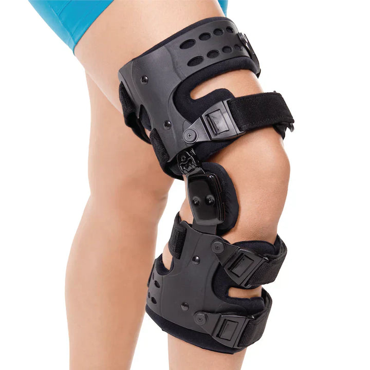 Orthopädische Kniebandage gegen Arthrose, reduziert Druck und lindert Schmerzen, verstellbar, leicht und atmungsaktiv.
