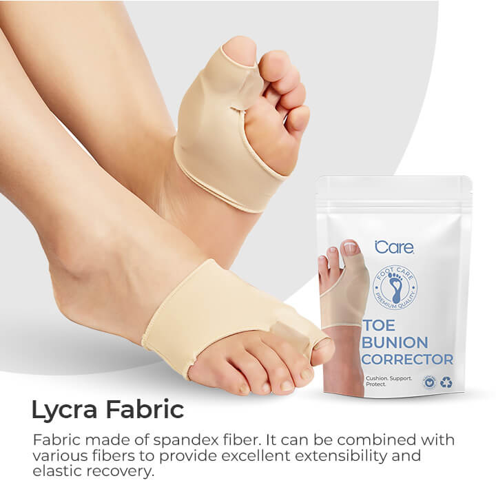 "Orthopädischer Zehenspreizer in Beige, schlankes Design zur Hallux Valgus Korrektur und Schmerzlinderung"