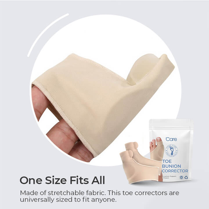"Orthopädischer Zehenspreizer in Beige, schlankes Design zur Hallux Valgus Korrektur und Schmerzlinderung"