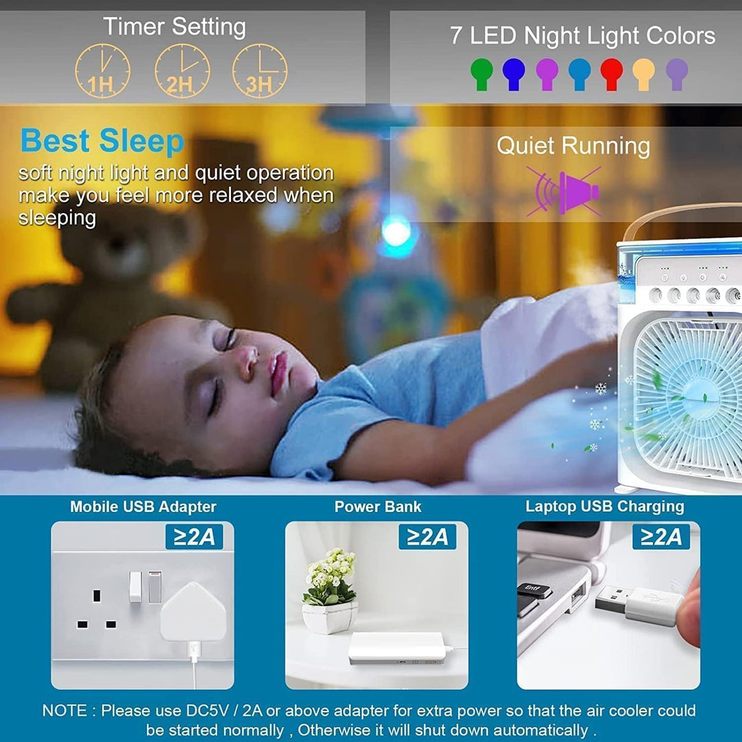 Dieser tragbare Luftkühler mit Ventilator sorgt für angenehme Kühlung in jedem Raum.