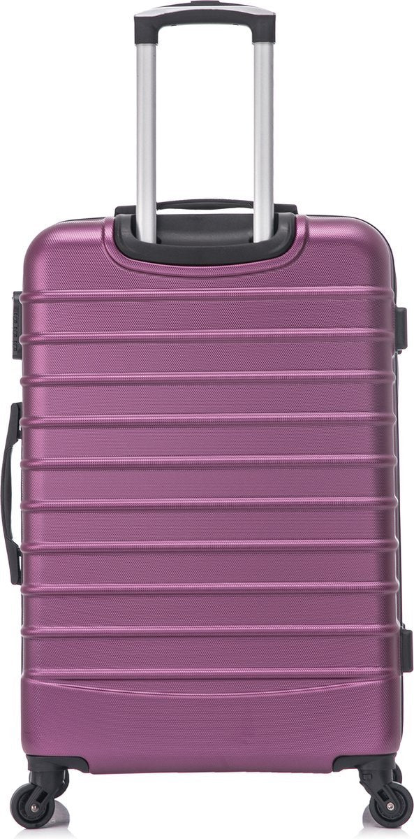 Elegantes pinkes Hartschalen-Kofferset, 2 Trolleys. Robustes Material, 360°-Räder für müheloses Reisen.