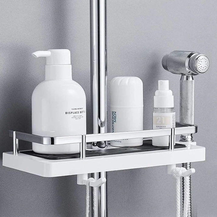 "Platzsparendes, wasserfestes Duschregal im modernen Design für Ordnung im Badezimmer"