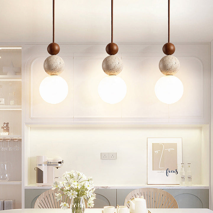 Moderne Travertin Pendelleuchte für Esszimmer