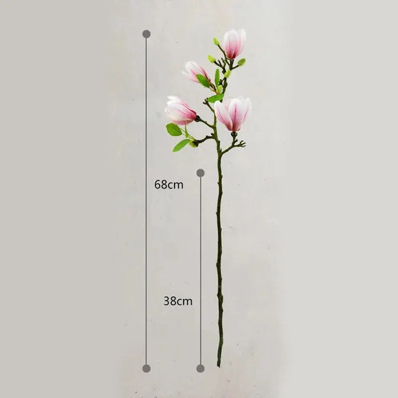 Realistische künstliche Magnolienzweige aus Seide, elegante Dekoration, lebensecht, langanhaltende Schönheit, Home & Garden.