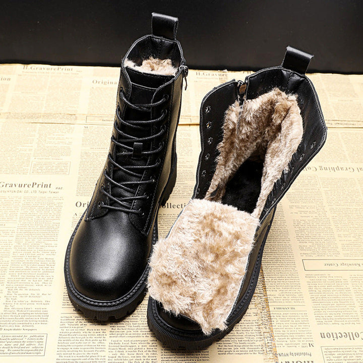 Elegante Damen Schnürstiefel, bequeme Alltagsschuhe für stilvolle Winterlooks.