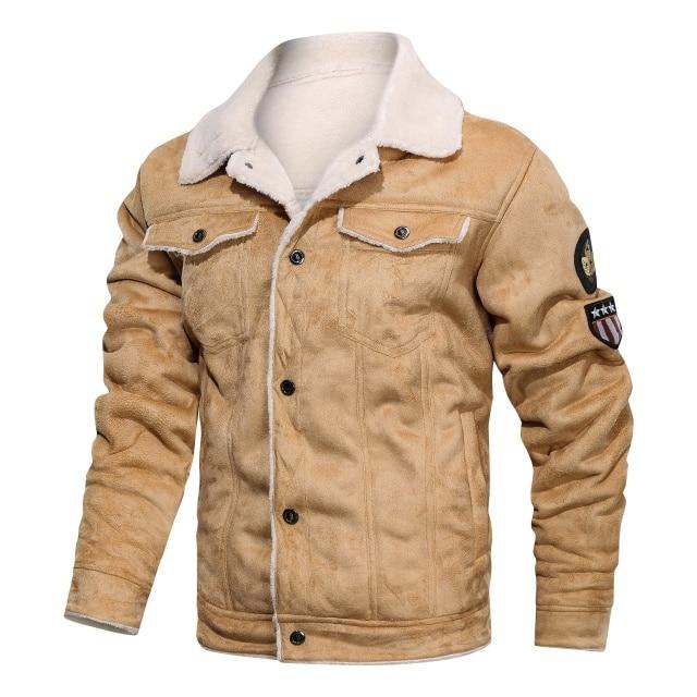 Modische Herren Winterjacke im Biker-Stil mit Reißverschluss & Stehkragen. Perfekt warm & robust für kalte Tage.