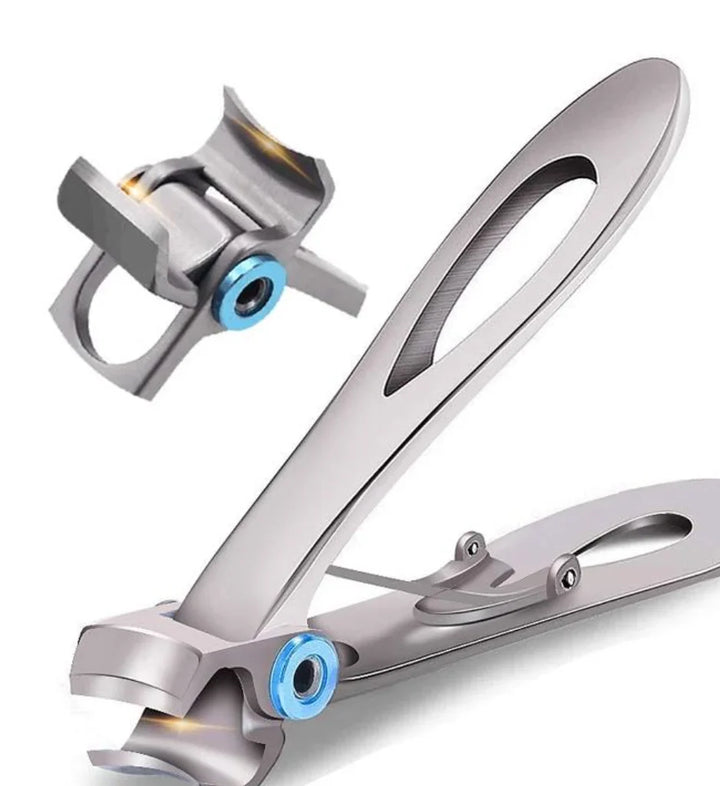 Robuster Edelstahl-Nagelknipser für harte, dicke Nägel; ergonomisches Design, gebogene Klinge für präzisen Schnitt.