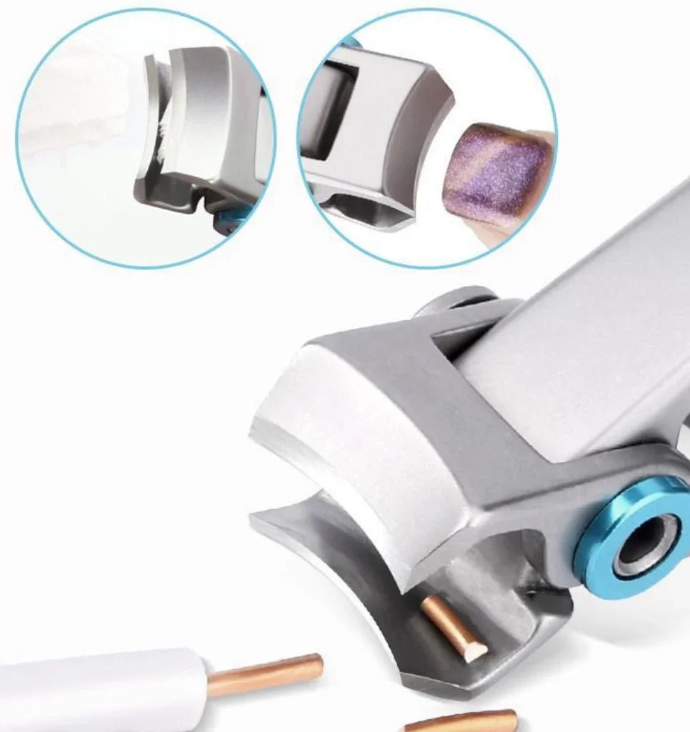 Robuster Edelstahl-Nagelknipser für harte, dicke Nägel; ergonomisches Design, gebogene Klinge für präzisen Schnitt.