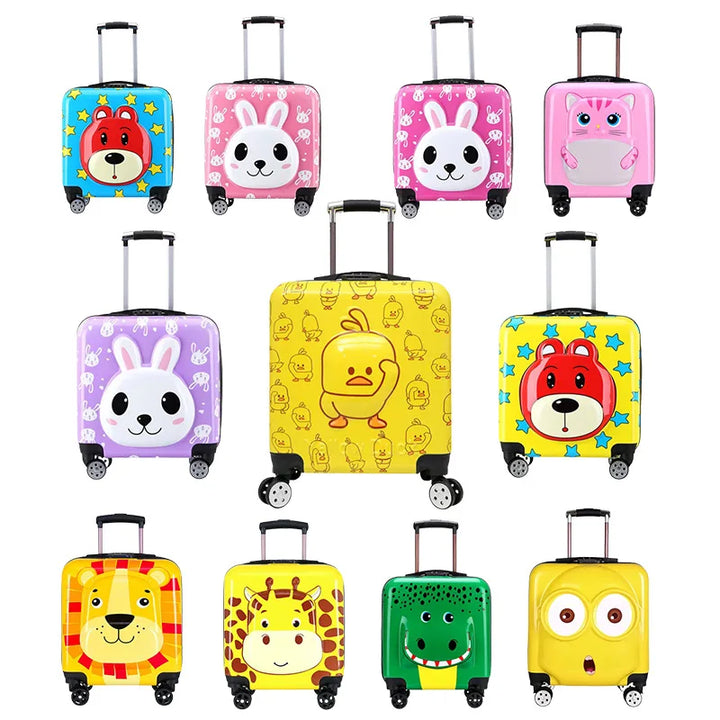 Robuster Kinderkoffer Hartschale mit lustigem Tiermotiv für kleine Abenteurer.