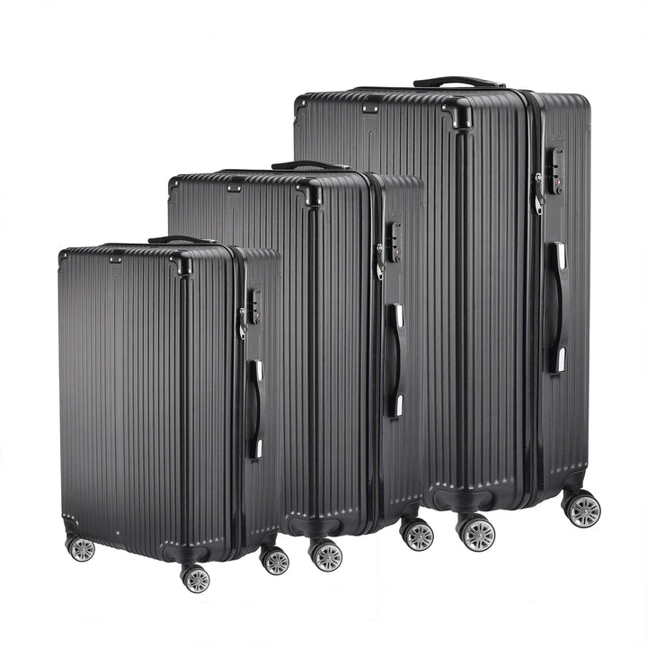 Robustes 3-teiliges Hartschalen-Kofferset für sichere Reisen; ideal als Reisegepäck für Urlaub & Geschäftsreise.