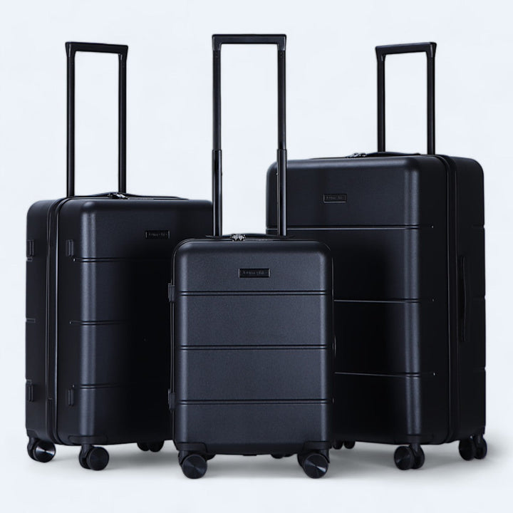 Robustes 3-teiliges Hartschalen-Kofferset, mehrfarbig. Ideal für Damen & Herren auf Reisen.