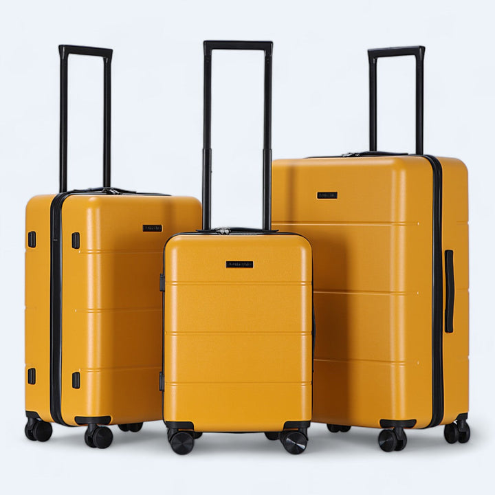 Hochwertiges 3-teiliges Reisekoffer-Set, Hartschale, mehrfarbig. Sicher und robust für Reisen.
