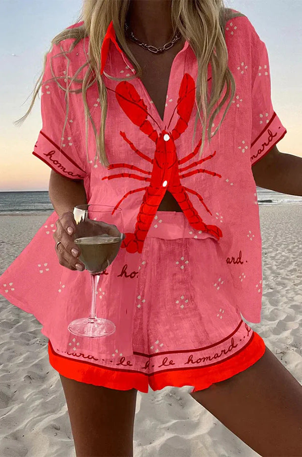 Rosa Damen Sommer Strandanzug: kurzer, luftiger Zweiteiler für Strand, Urlaub & warme Tage.