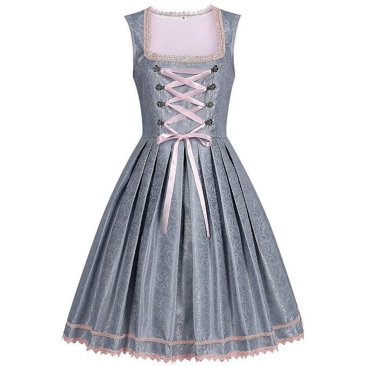 Traditionelles Damen-Dirndl in Rosa mit Stickerei & Spitze für bayerische Feste.