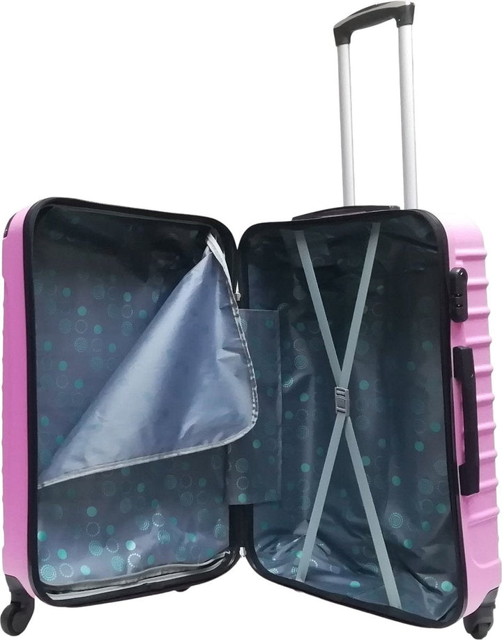 Elegantes 2er-Set rosa Reisekoffer (S & XL), strapazierfähig und leicht zu manövrieren.