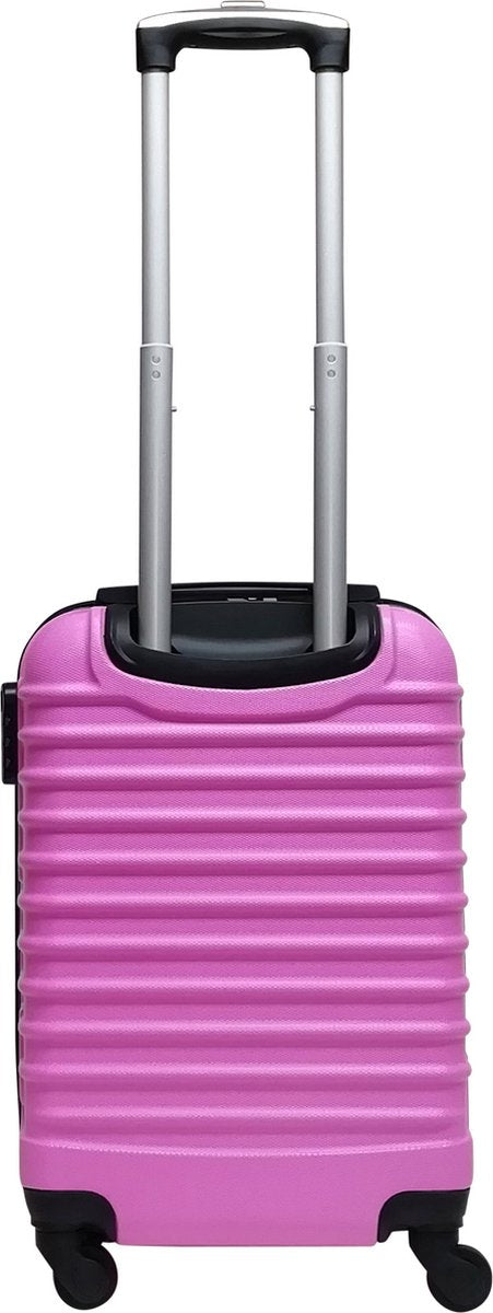 Rosa Hartschalen-Kofferset, 2-teilig, mit 4 Rollen, perfektes Reisegepäck für Familien.