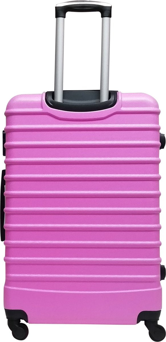 Flexibles rosa Kofferset (XL & S), strapazierfähig, ideal als Reisegepäck für alle Abenteuer.